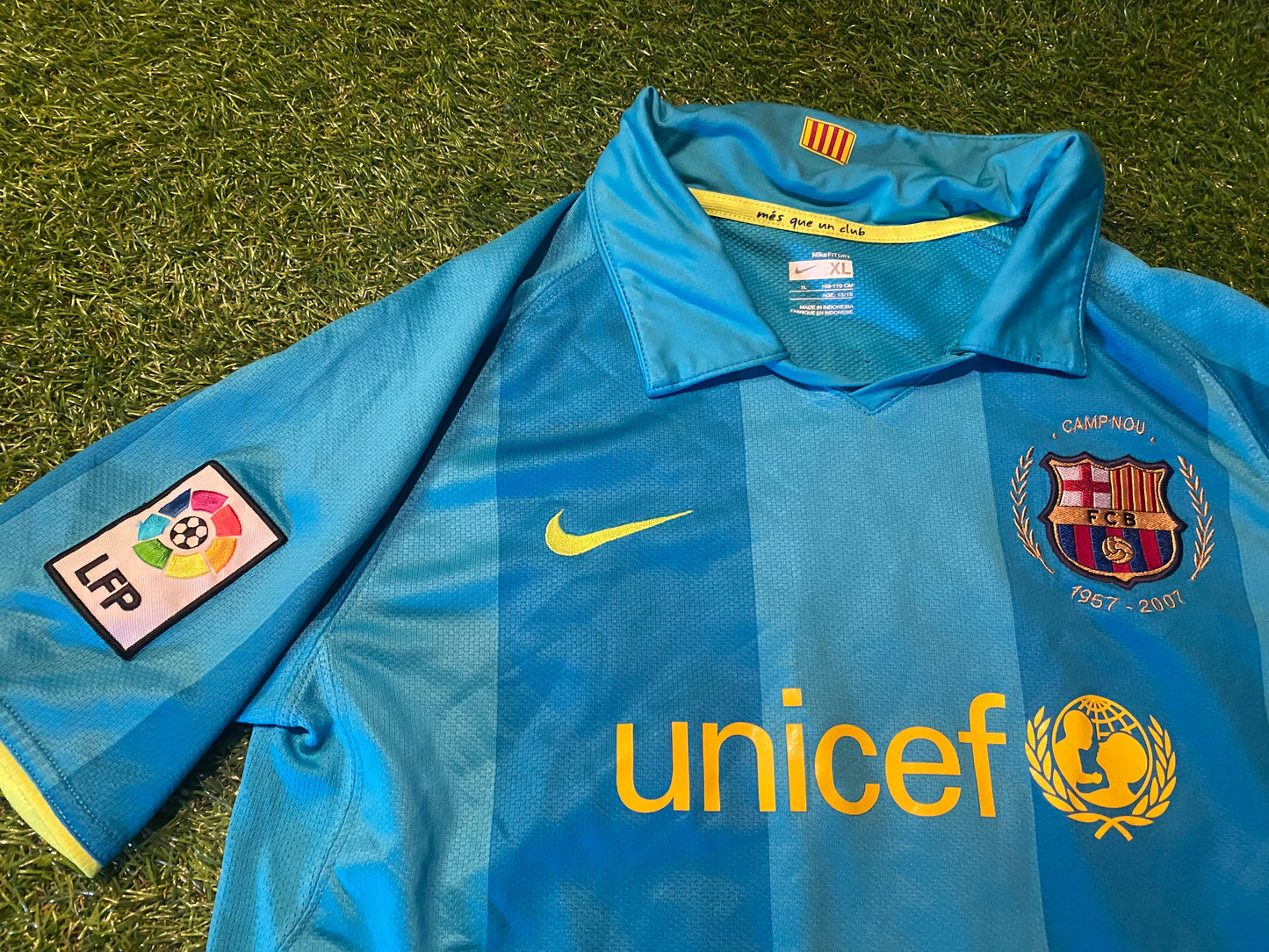 FCB Barcelona Spain La Liga Espana Football XL Boys / Youths Rare Nou Camp Nike Away Jersey