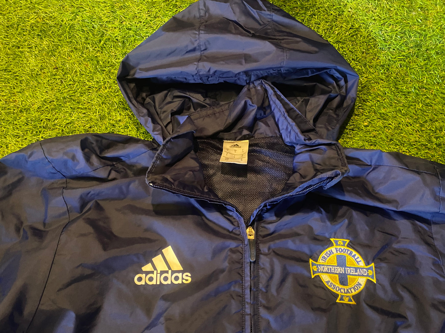Northern Ireland Football Small Mans Adidas Breathable Lined Weatherproof Hooded Coat