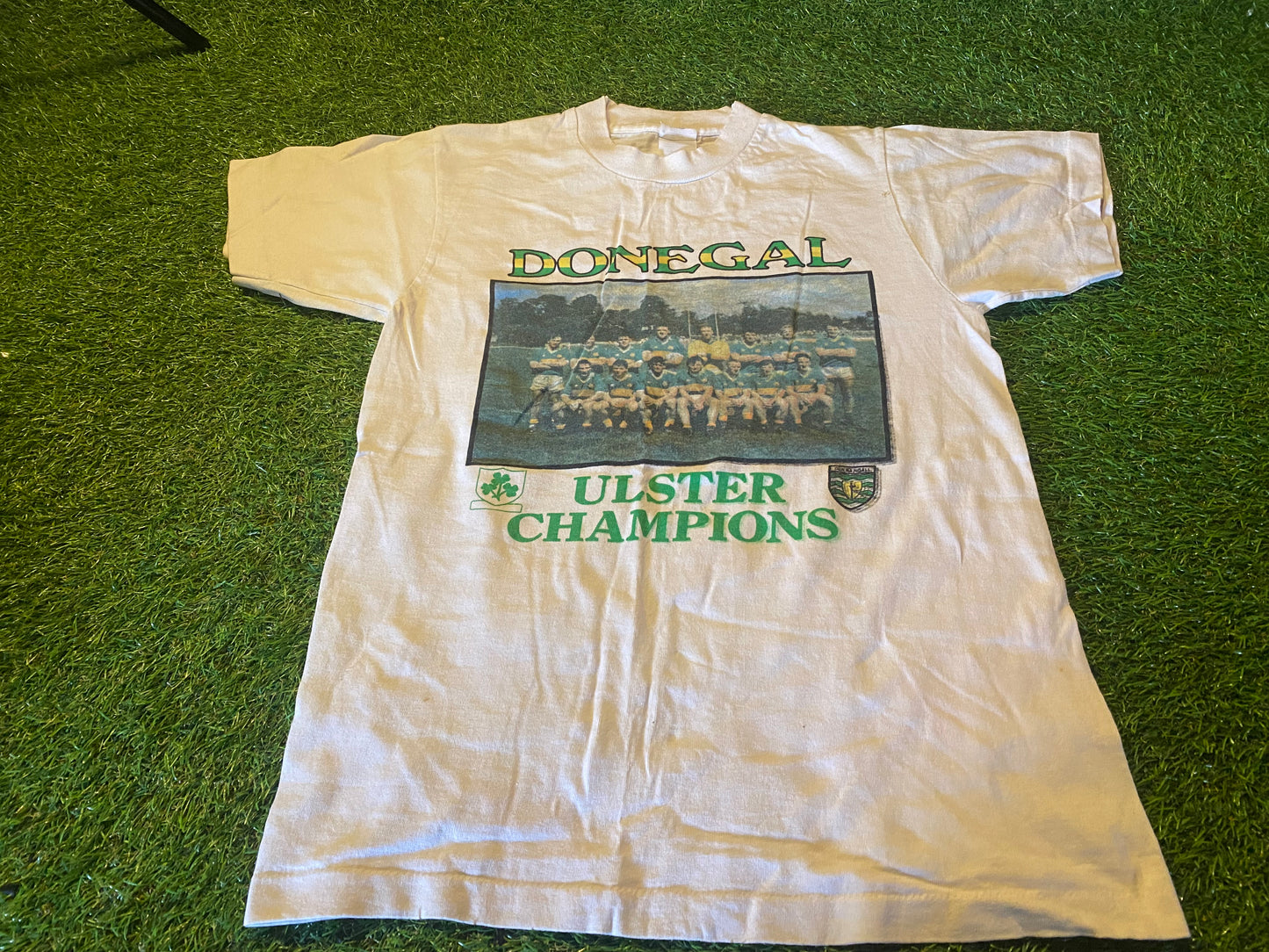 Co Donegal GAA Gaelic Football Ireland Rare Vintage Small Mans Champions Cotton T Shirt