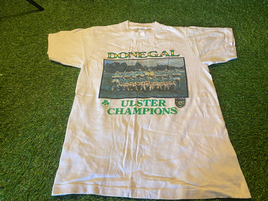 Co Donegal GAA Gaelic Football Ireland Rare Vintage Small Mans Champions Cotton T Shirt