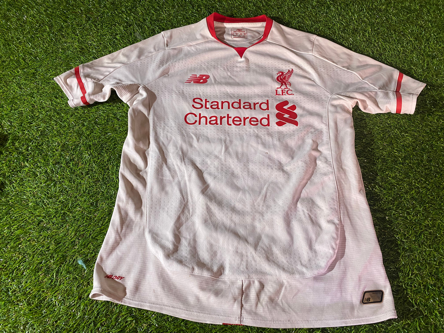 Liverpool England Football Youths / XS Mans New Balance Made Away Jersey