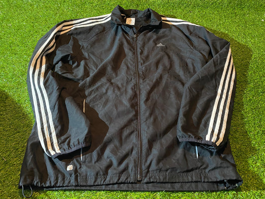 Adidas Climalite 3 Stripes Sports Large Mans Vintage Breathable Lined Tracksuit Type Jacket