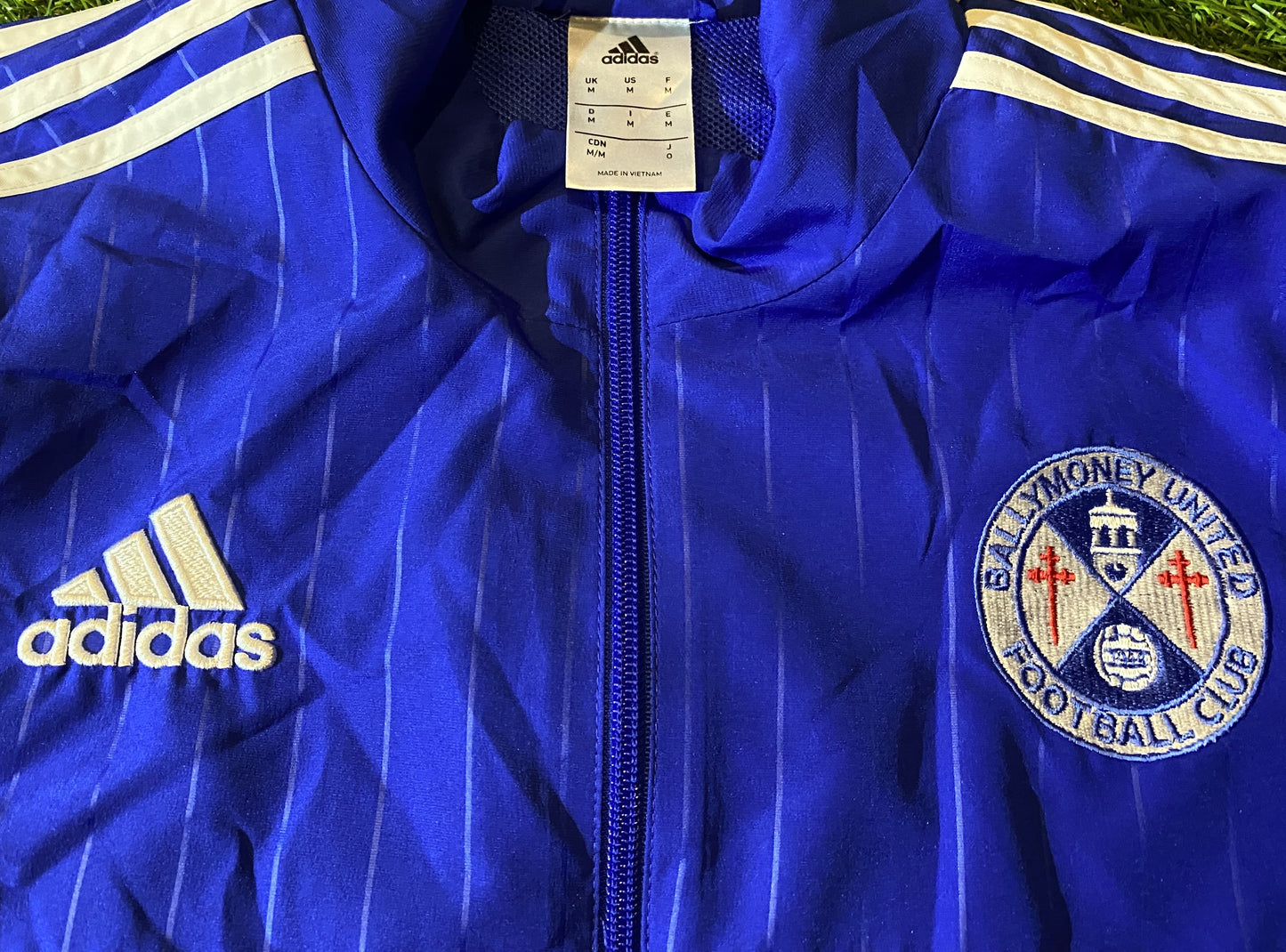 Ballymoney United Football Soccer Breathable Lined Adidas Made Tracksuit Type Jacket / Coat