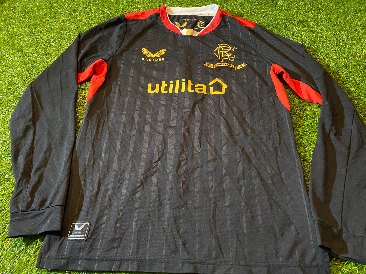 Glasgow Rangers Soccer Football Adult Womans females Size 10 no8 Match Worn Jersey