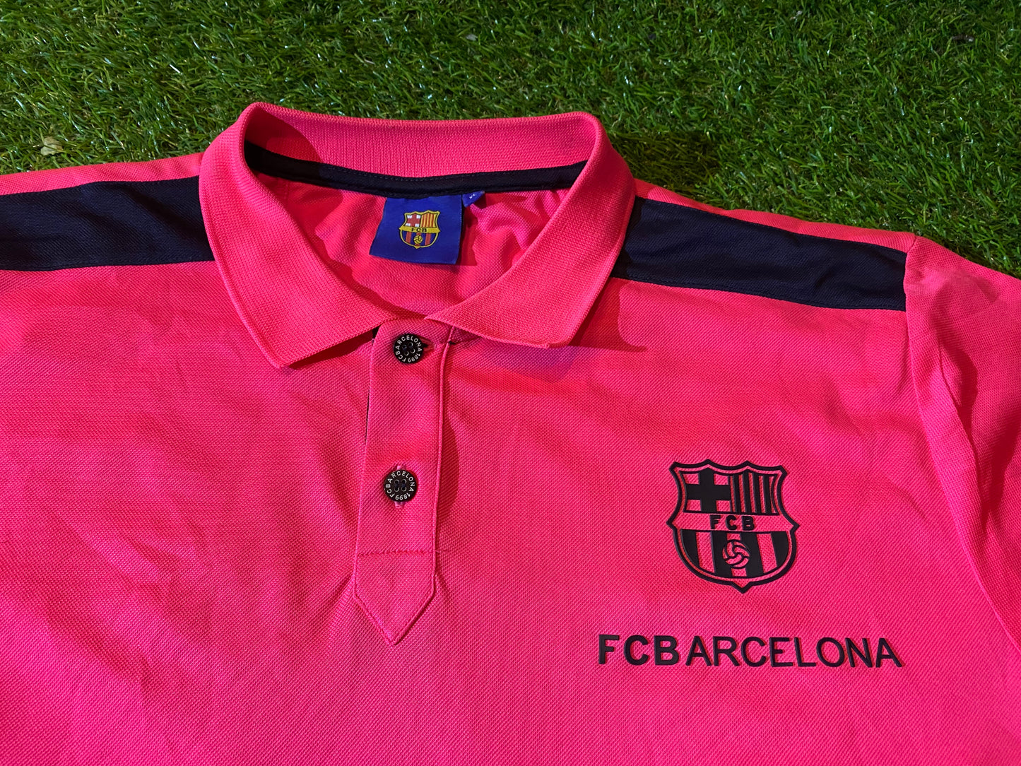 FCB Barcelona Spain La Liga Football Soccer XL Extra Large Mans Polo Jersey