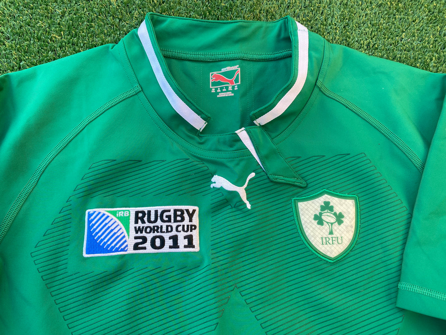 Ireland IRFU Eire Irish Rugby Union XXL 2XL Mans Puma Made Tight Fit Player Issue Jersey