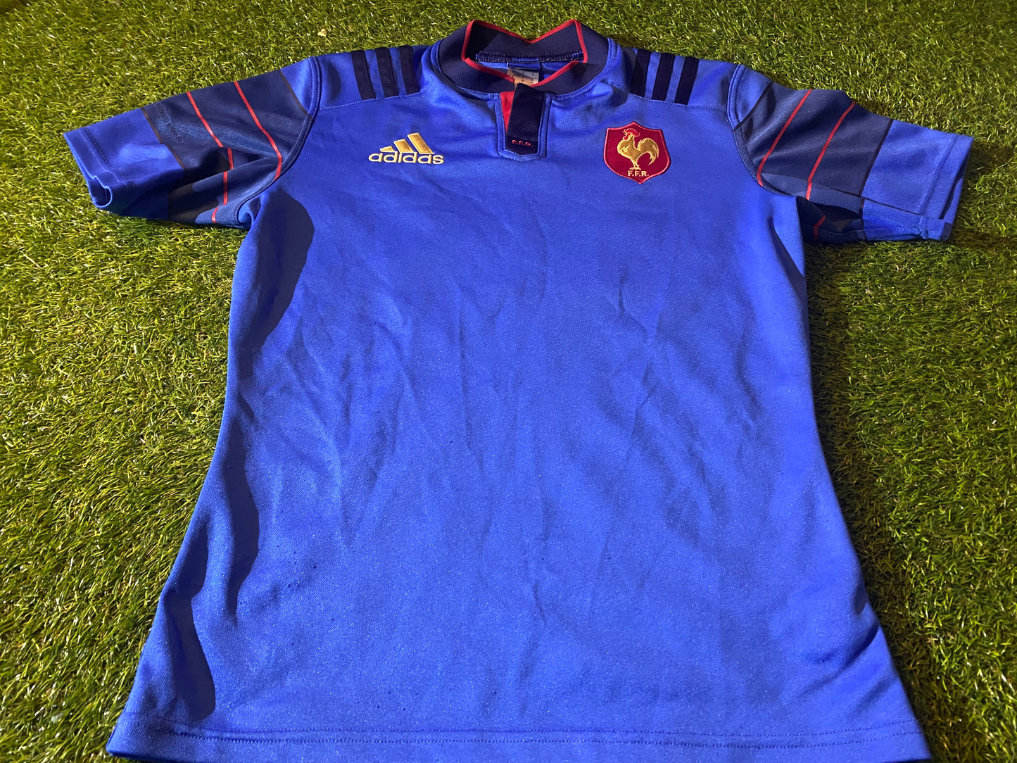 France French FFR Rugby Union Football Medium Mans Adidas Made Home Jersey