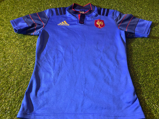 France French FFR Rugby Union Football Medium Mans Adidas Made Home Jersey