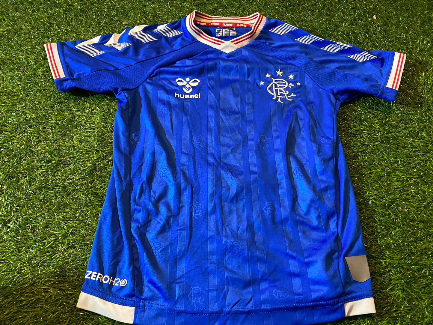 Glasgow Rangers Scotland Football Small Boys 7-8 Year Old Hummel Made Home Jersey