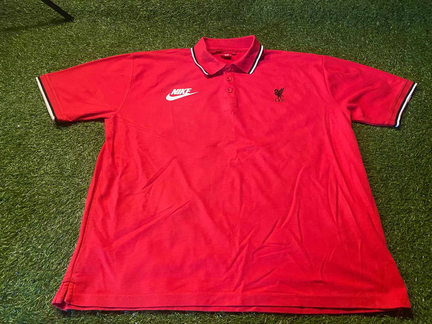 Liverpool FC England Football Soccer XXL 2XL Extra Large Mans LFC Made Polo Top