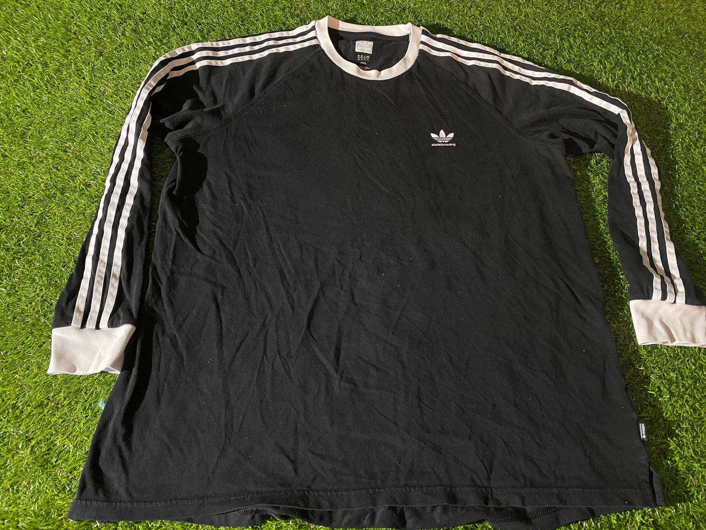 Adidas Retro Vintage Ska Mod Skinheads 2 Tone Two Tone Big XXL 2XL Mans Black L/S Top