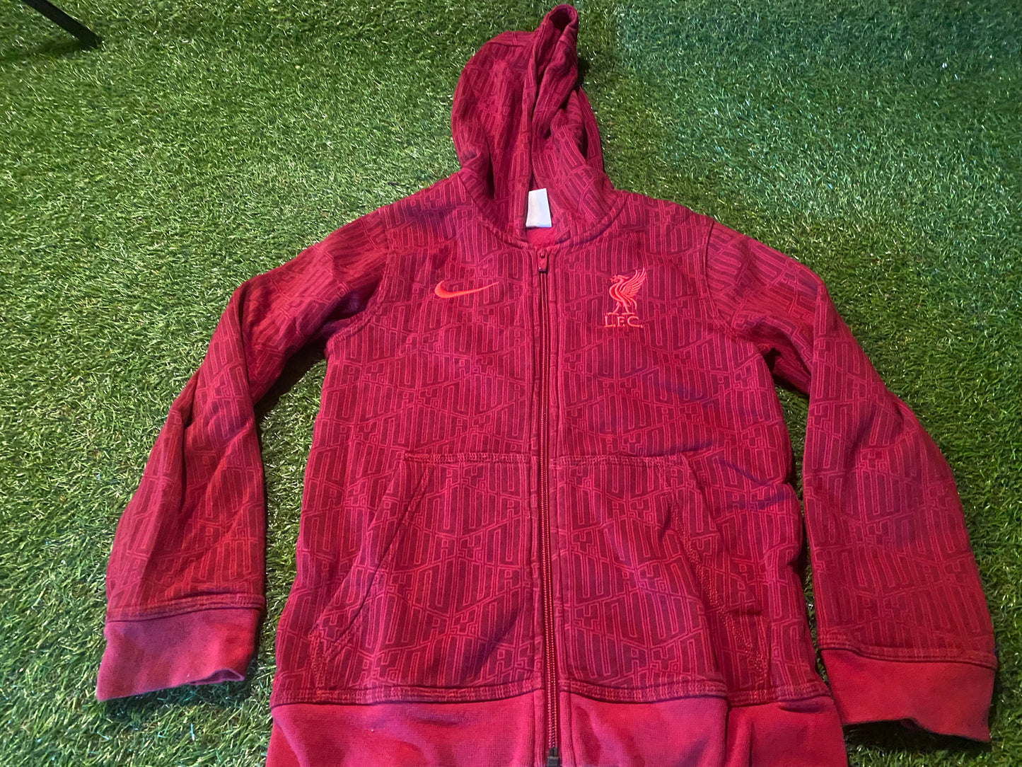 Liverpool England Football Small Boys Nike 128-137cm a 7-8 Year Old Soft Zip Up Hooded Top