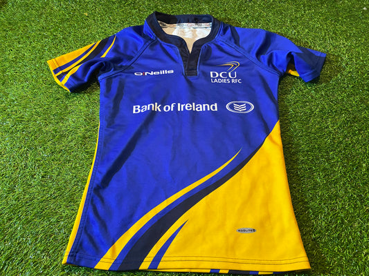 DCU Dublin City Ladies Rugby Union Small Mans Tight Fit Size Match Worn no 19 Jersey