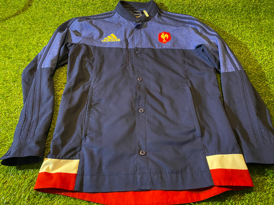 France French FFR Rugby Union Football Medium manbs Beautiful Adidas Button Up Jacket