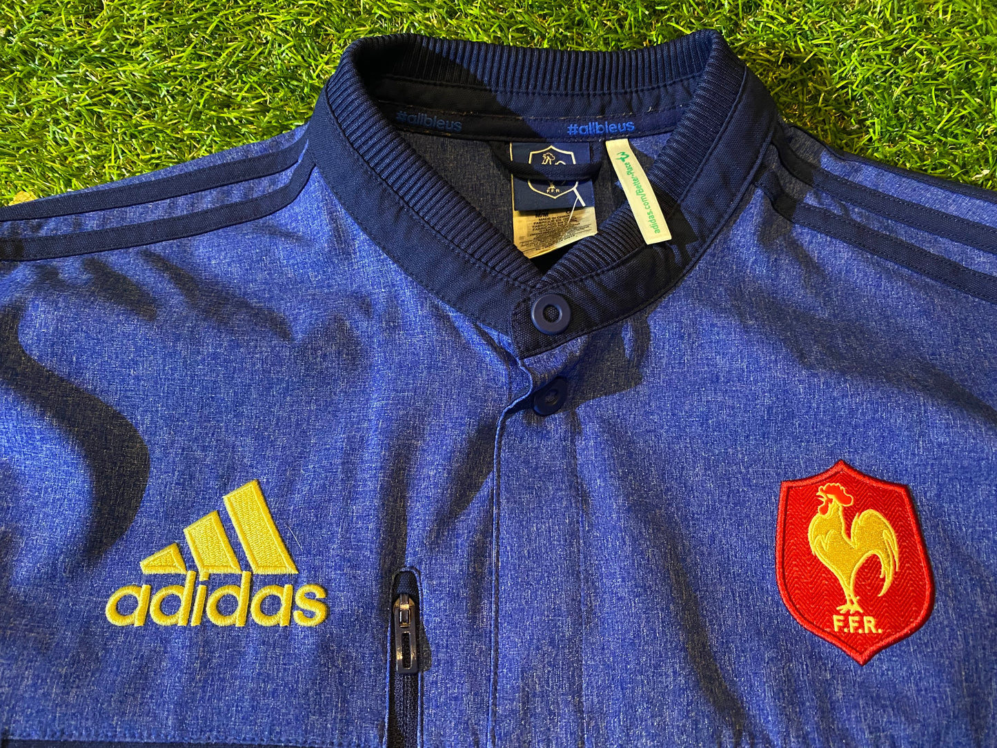 France French FFR Rugby Union Football Medium manbs Beautiful Adidas Button Up Jacket