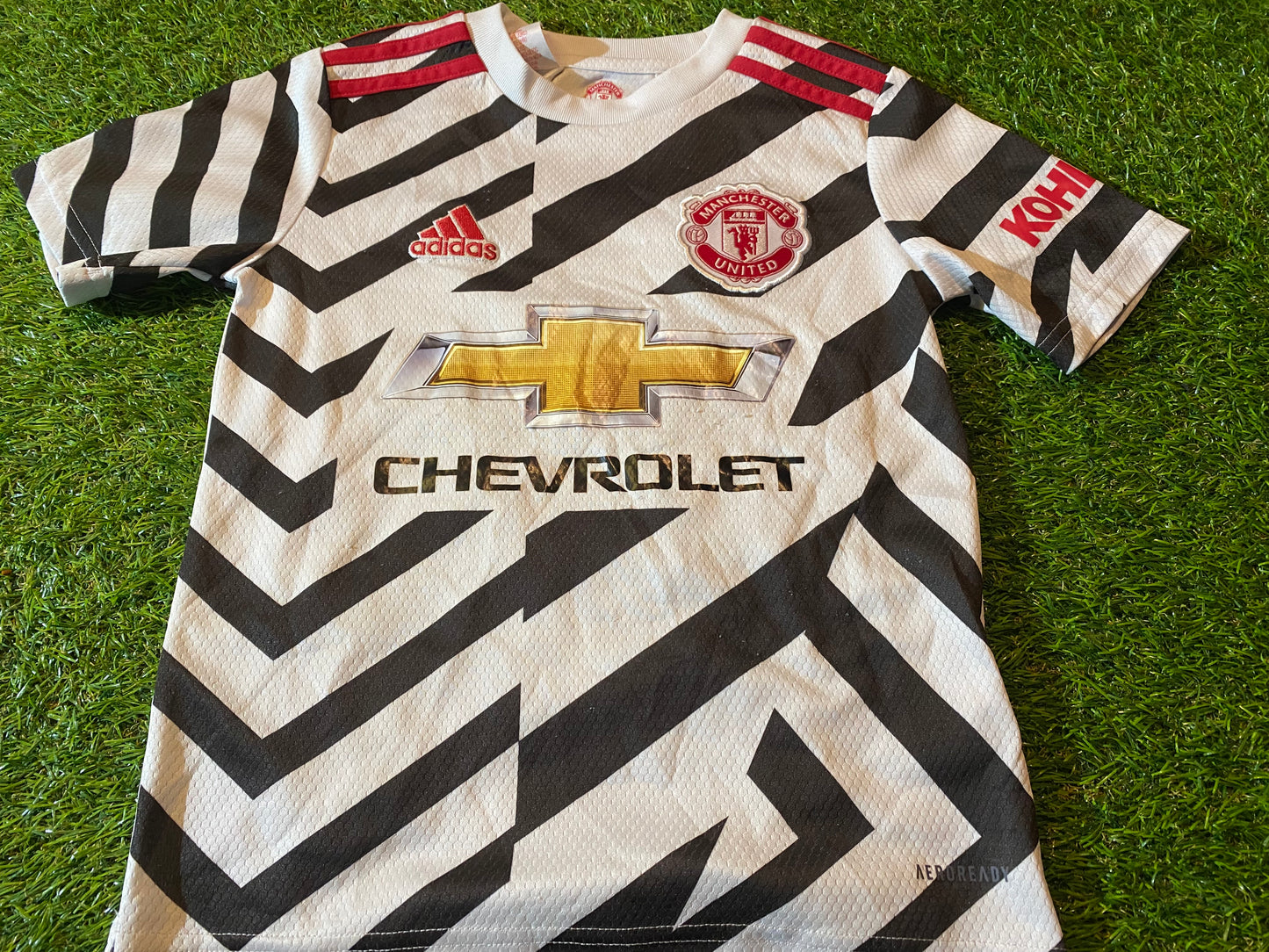 Manchester United England Football Small Boys 6-8 Year Old Adidas Made Away Jersey