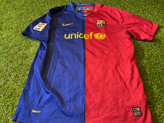 FCB Barcelona Spain Soccer Football XL Boys / Youths Vintage Nike Made Home Jersey