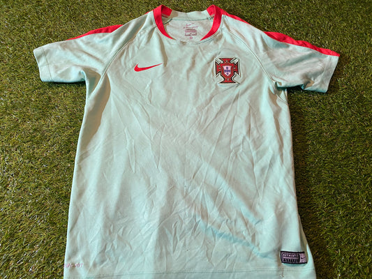 Portugal Soccer Football Large Boys 10-12 Year Old Nike Made Away Jersey