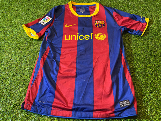 FCB Barcelona Spain Espana Football Large Boys 10-12 Year Old Nike Xavi no6 Home Jersey