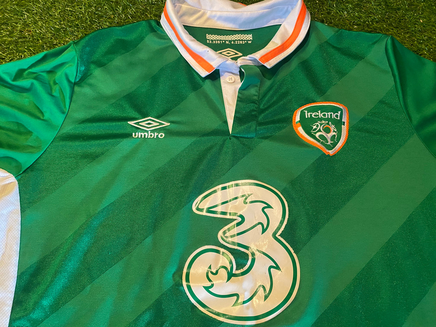 Republic of Ireland Eire Irish Football Soccer XL Extra Large Mans Umbro Made 2016 Home Jersey