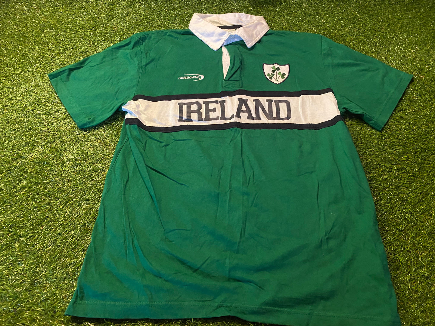 Ireland IRFU Eire Irish Rugby Union Football Large Mans Rugby Style Lansdowne Jersey