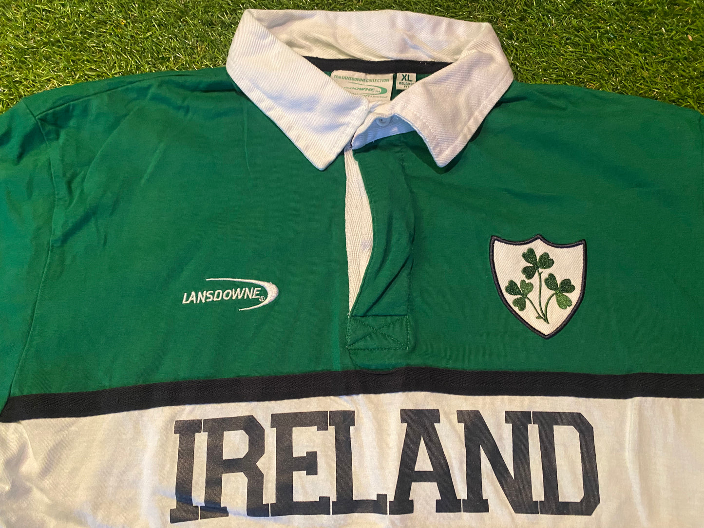 Ireland IRFU Eire Irish Rugby Union Football Large Mans Rugby Style Lansdowne Jersey