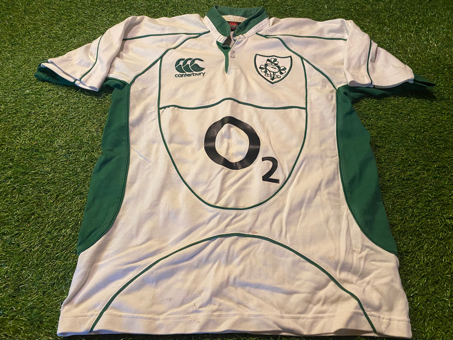 Ireland IRFU Irish Eire Rugby Union Football Small mans 2007 CCC Vintage Cotton Away Jersey
