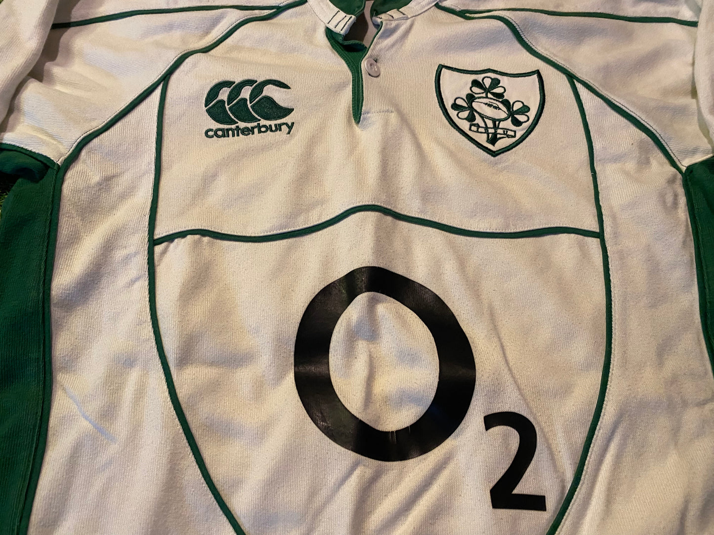 Ireland IRFU Irish Eire Rugby Union Football Small mans 2007 CCC Vintage Cotton Away Jersey