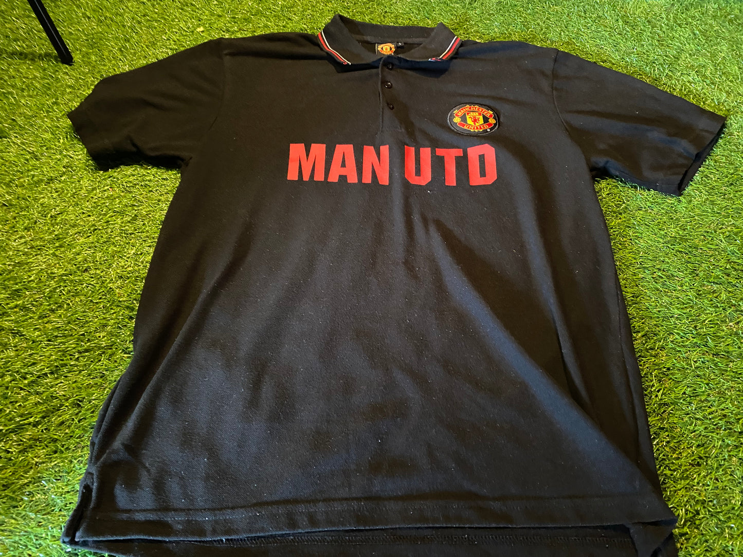 Manchester United England Soccer Football Large Mans Official MUFC Polo Jersey