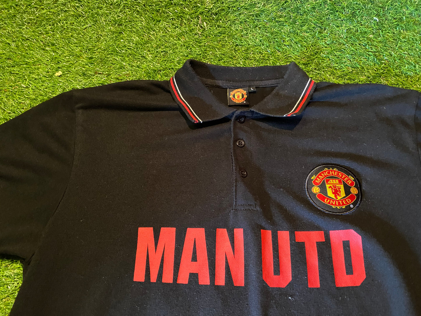 Manchester United England Soccer Football Large Mans Official MUFC Polo Jersey