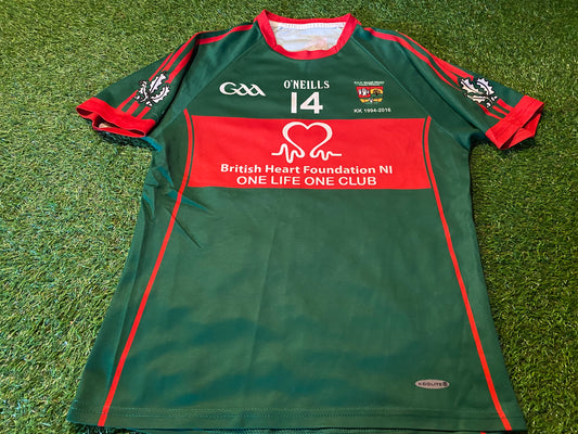 Slaughtmanus Co Derry GAA Gaelic Football Tight Fit Small mans No 14 Match Worn Top