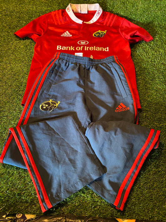Munster Eire Ireland Rugby Union Large Boys 10-12 Year Old Top & Tracksuit Bottoms Set