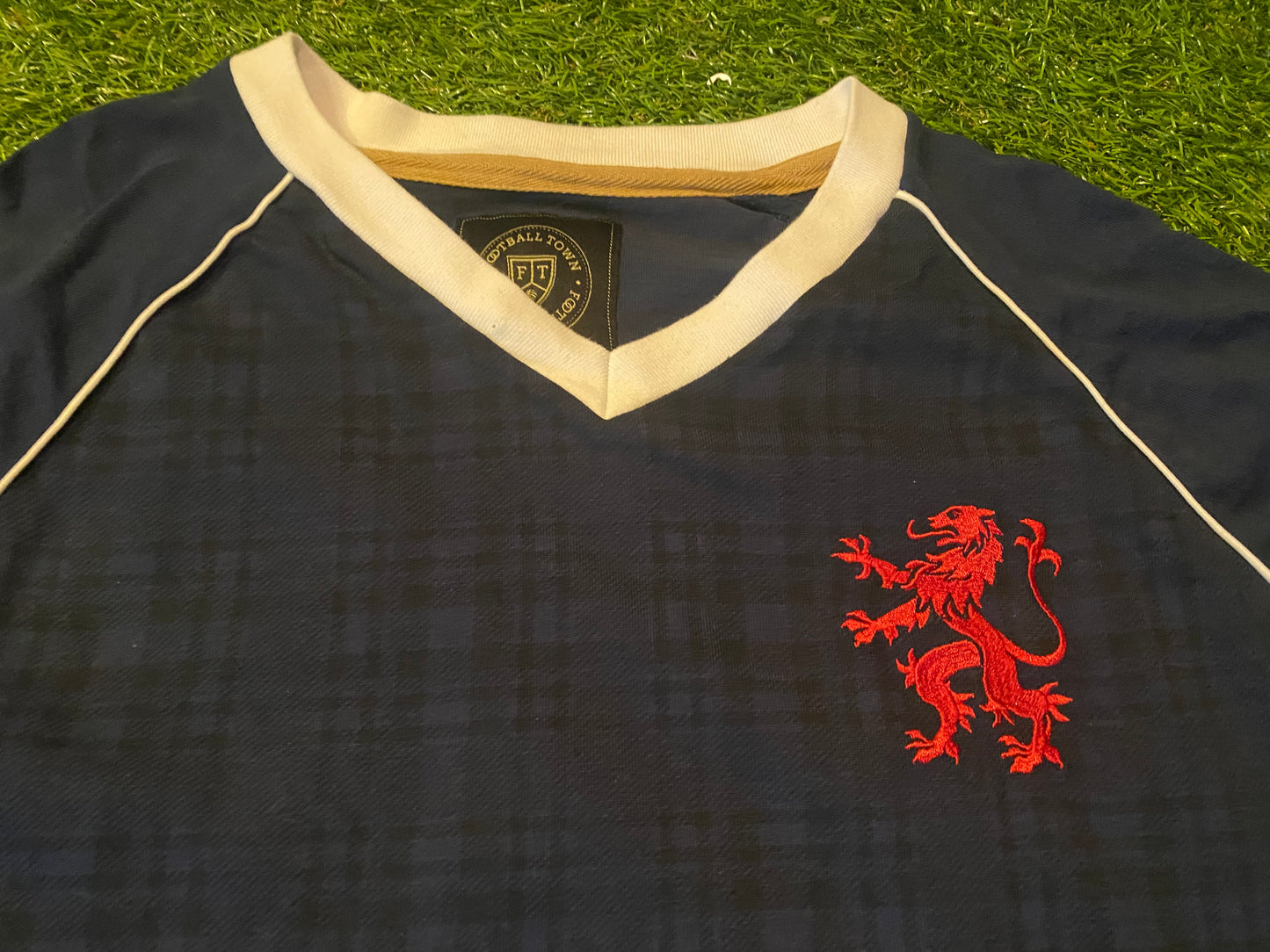 Glasgow Rangers Scotland Football Large Mans Rare Long Sleeved Tartan Jersey