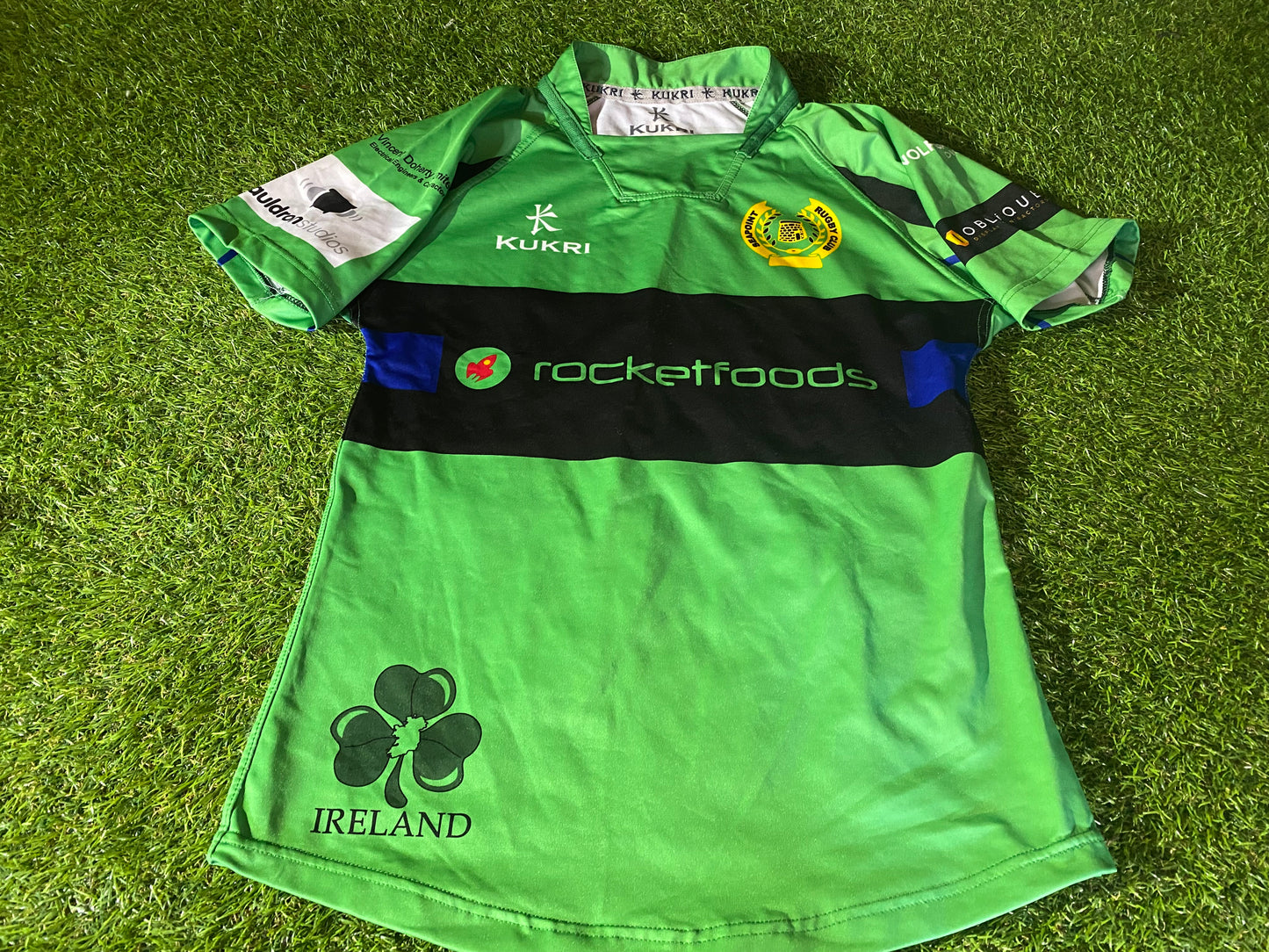 Seapoint RFC Eire Irish Ireland Rugby Union Large Mans Match Worn Tight Fit no10 Jersey