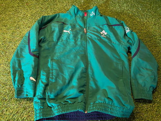 IRFU Eire Irish Ireland Rugby Union Football Medium Boys 9-10 Year Old Puma Made Jacket