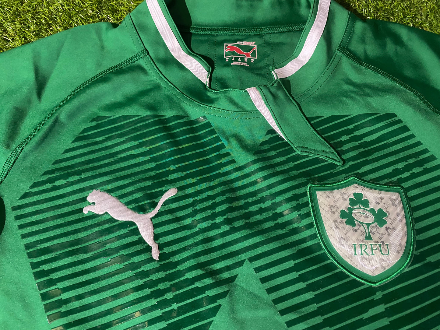 Ireland IRFU Eire Irish Rugby Union XL Extra Large Mans Puma Made Tight Fit Player Issue Jersey