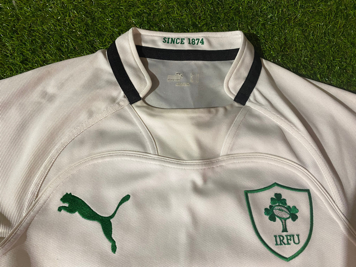 Ireland IRFU Eire Irish Rugby Union Small Mans Puma Made Longer Tight fit Jersey