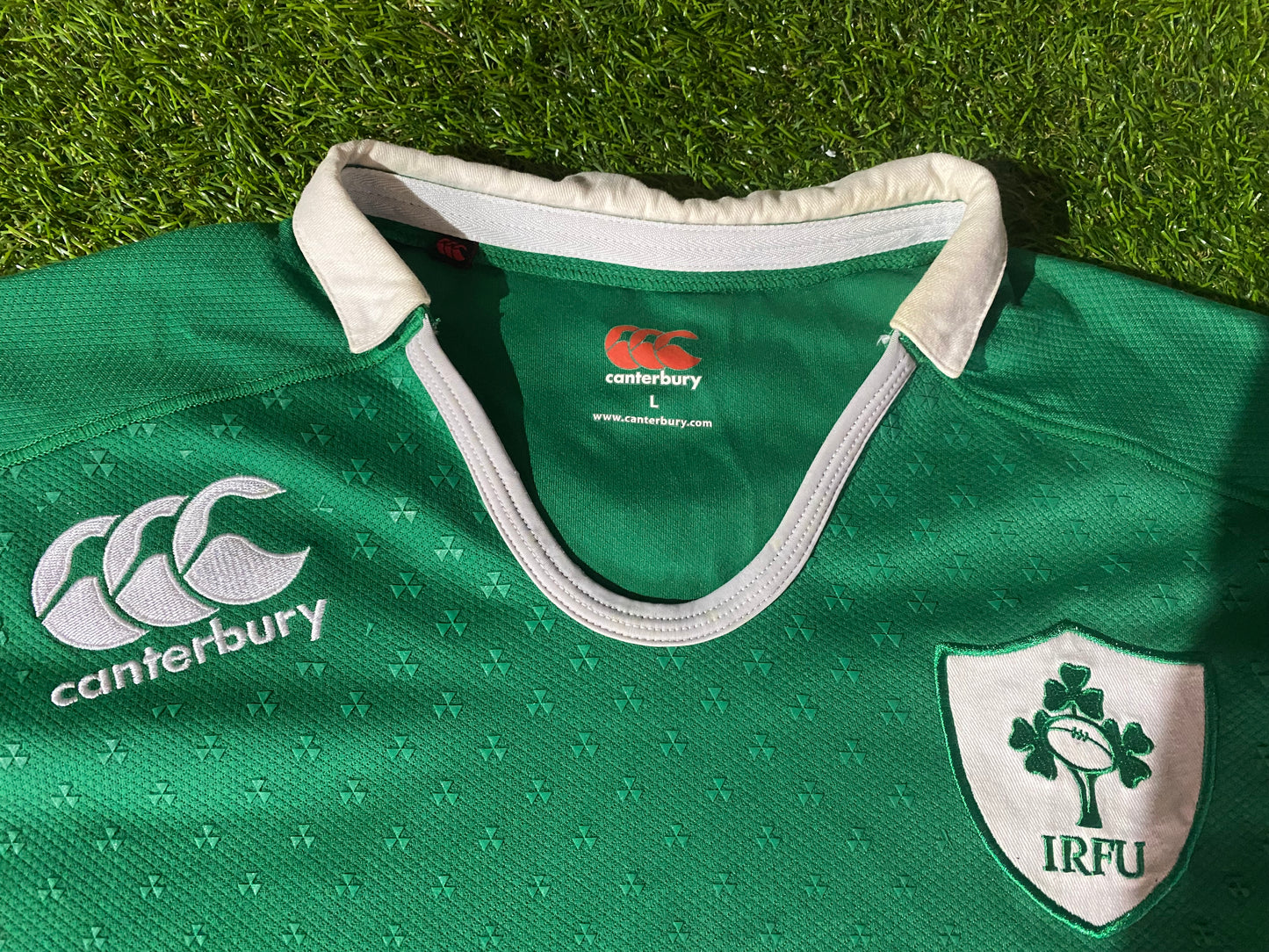 Ireland IRFU Eire Irish Rugby Union Large Mans CCC Player Issue Tighter Fit Longer Home Jersey