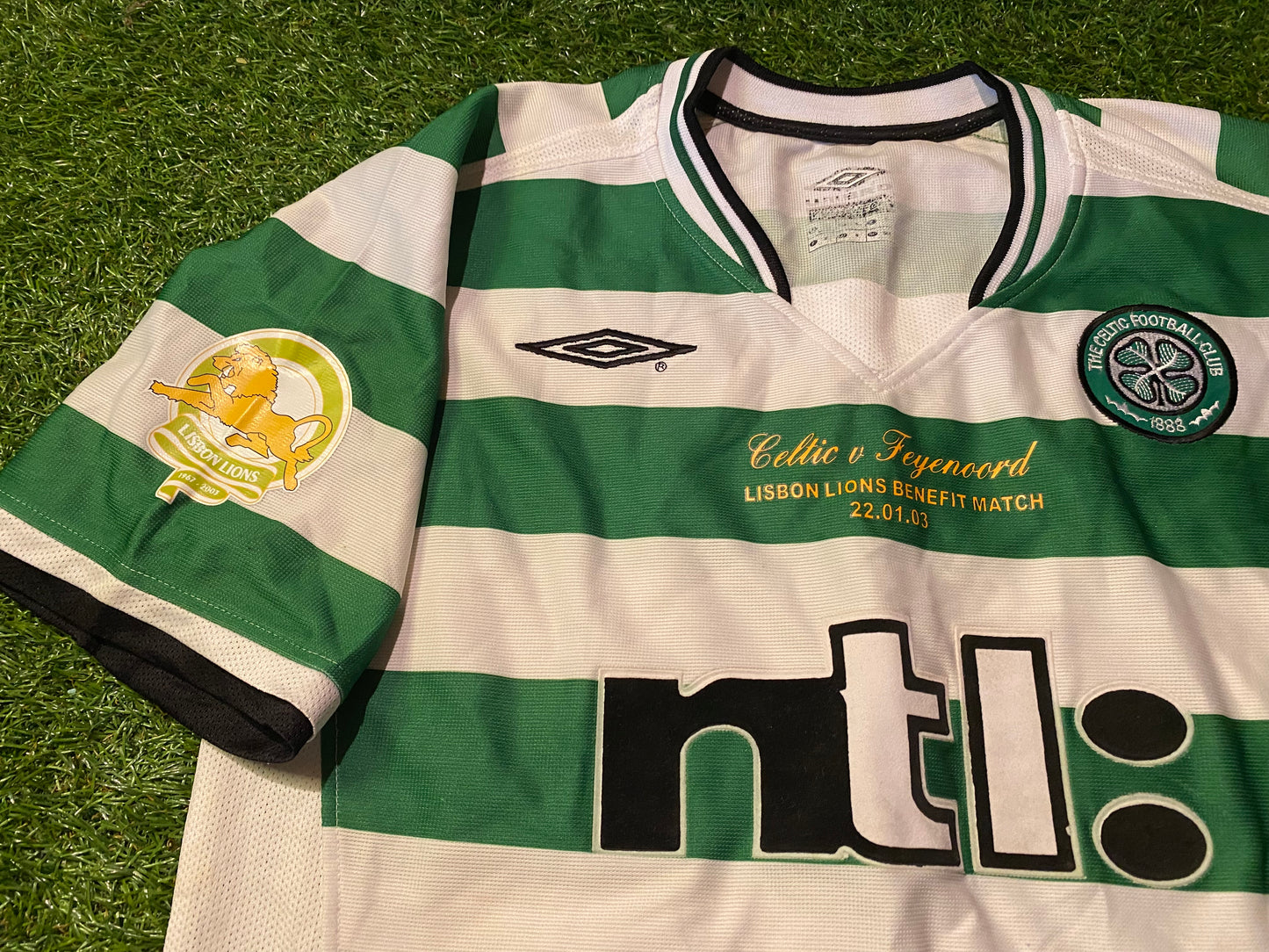 Celtic v Feyenoord Benefit Match Football Small to Medium Mans Larsson no7 Vintage Jersey