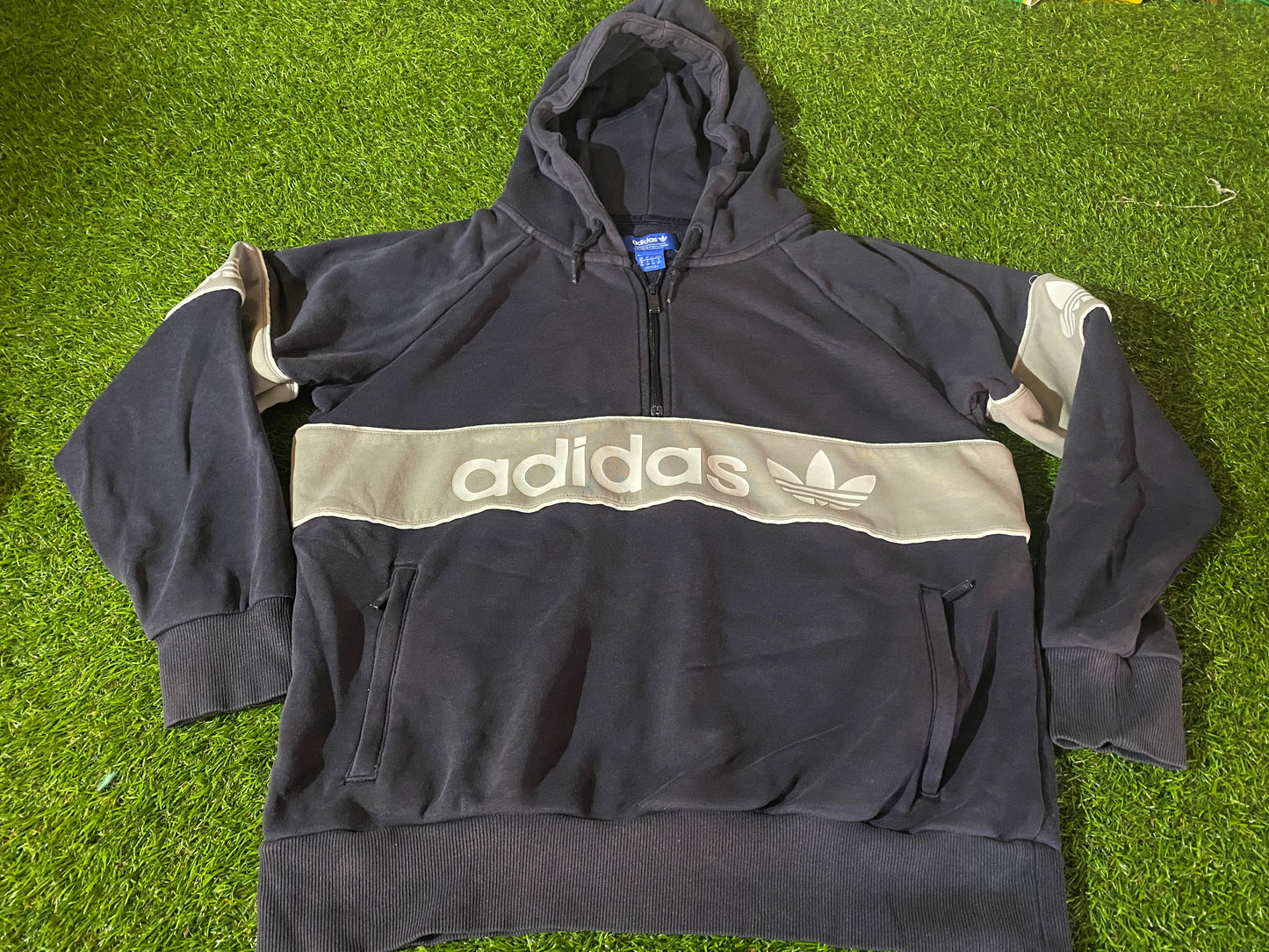 Womans Females Adult Size 10 Old Vintage Adidas Made Hoody Hooded Top