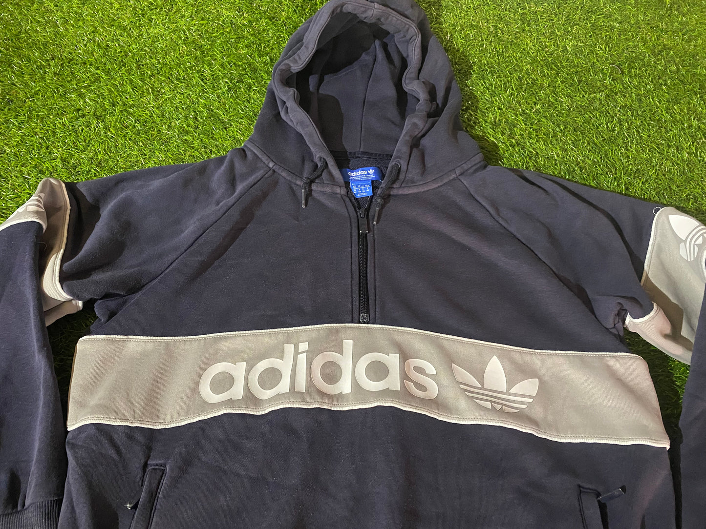 Womans Females Adult Size 10 Old Vintage Adidas Made Hoody Hooded Top