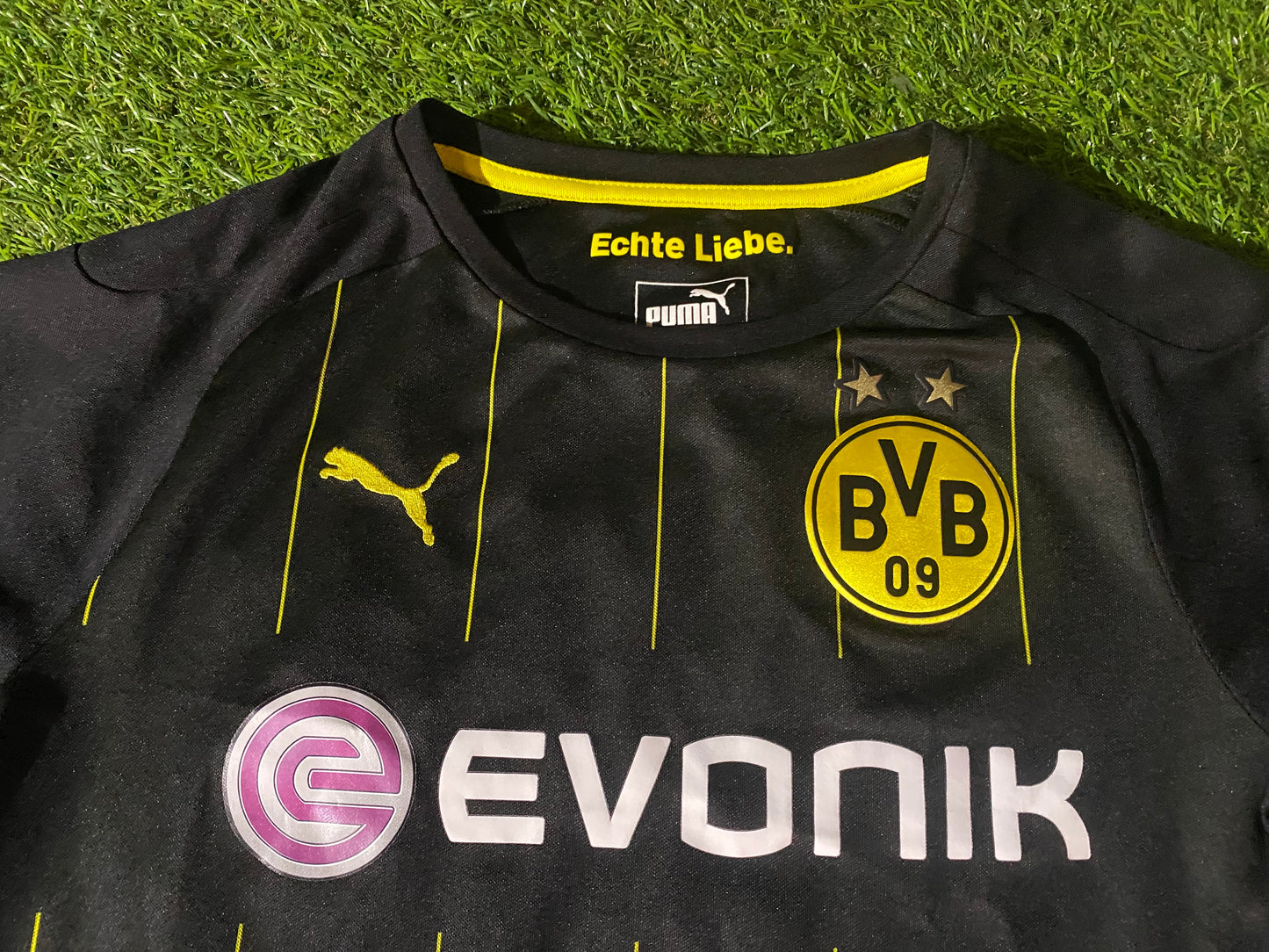 Borussia Dortmund Germany Soccer Football Large Boys 10-11 Year Old Puma Away Jersey