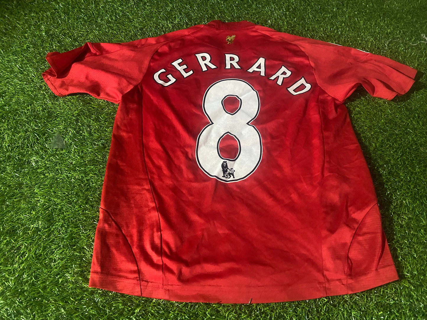 Liverpool FC England Soccer Football XL Boys / Youths Gerrard no8 Adidas Made Home Jersey