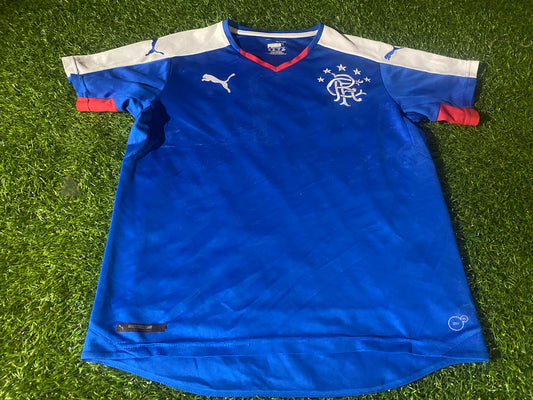 Glasgow Rangers Scotland Soccer Football XL Boys / Youths Puma Made Home Jersey