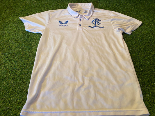 Glasgow Rangers Scotland Soccer Football Small Mans 150 Year Polo Jersey