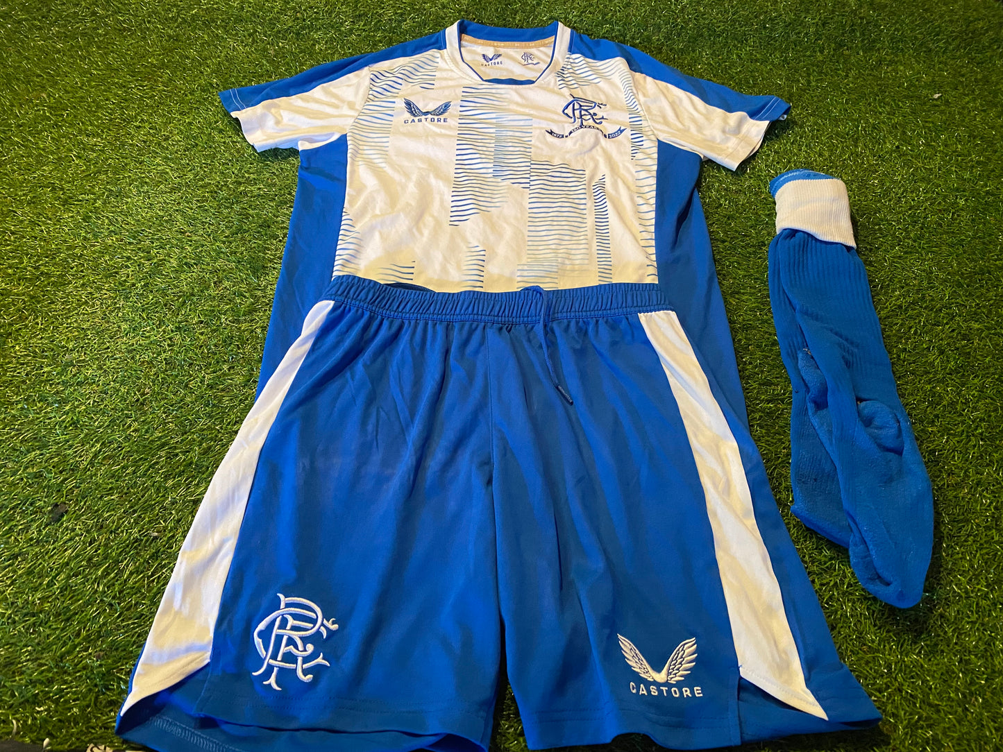 Glasgow Rangers Scotland Soccer Football Small Mans 150 Year Top Shorts & Socks Set