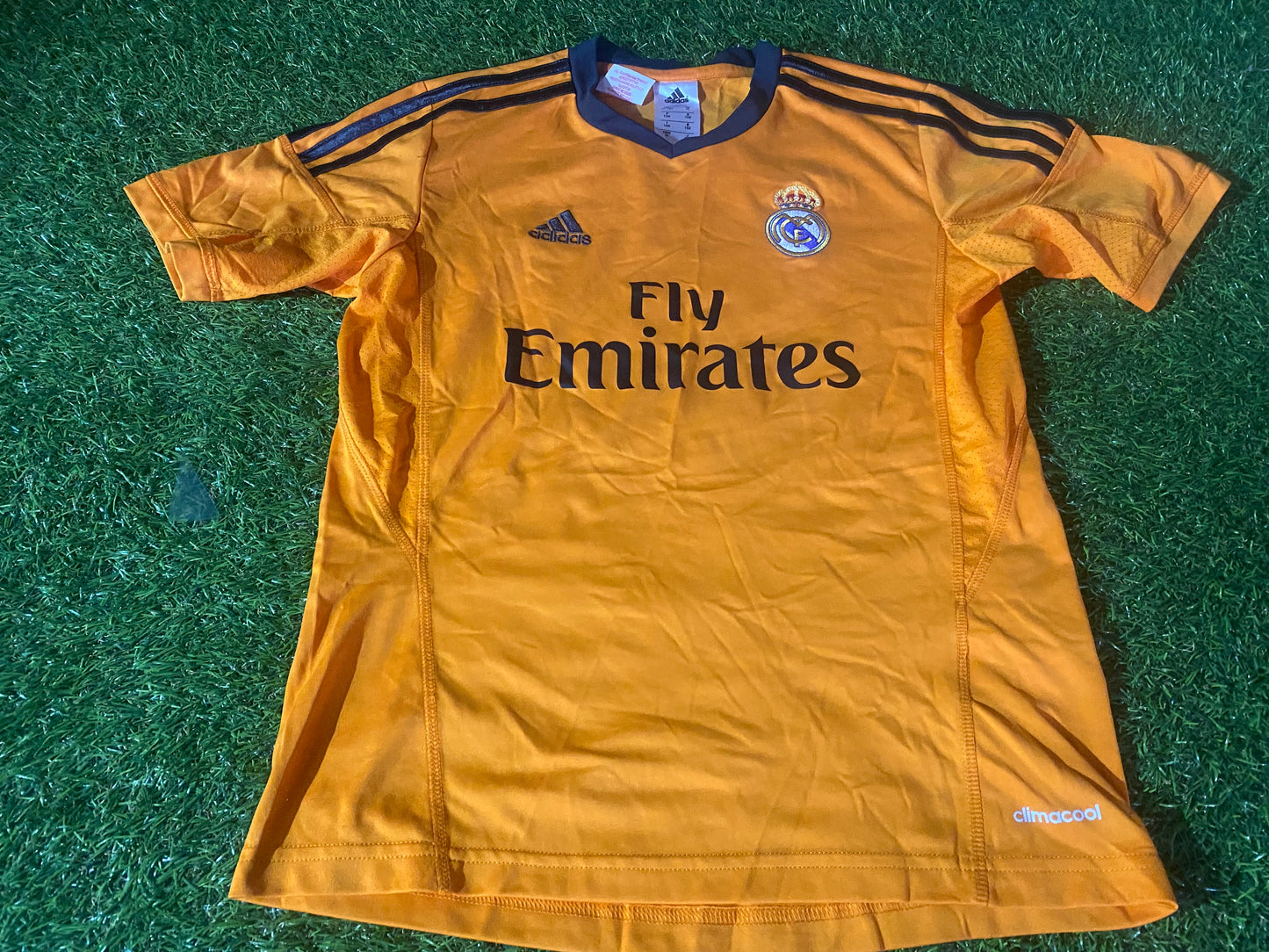 Real Madrid Spain Espana Football Large Boys 10-11 Year Old Adidas Made Away Jersey