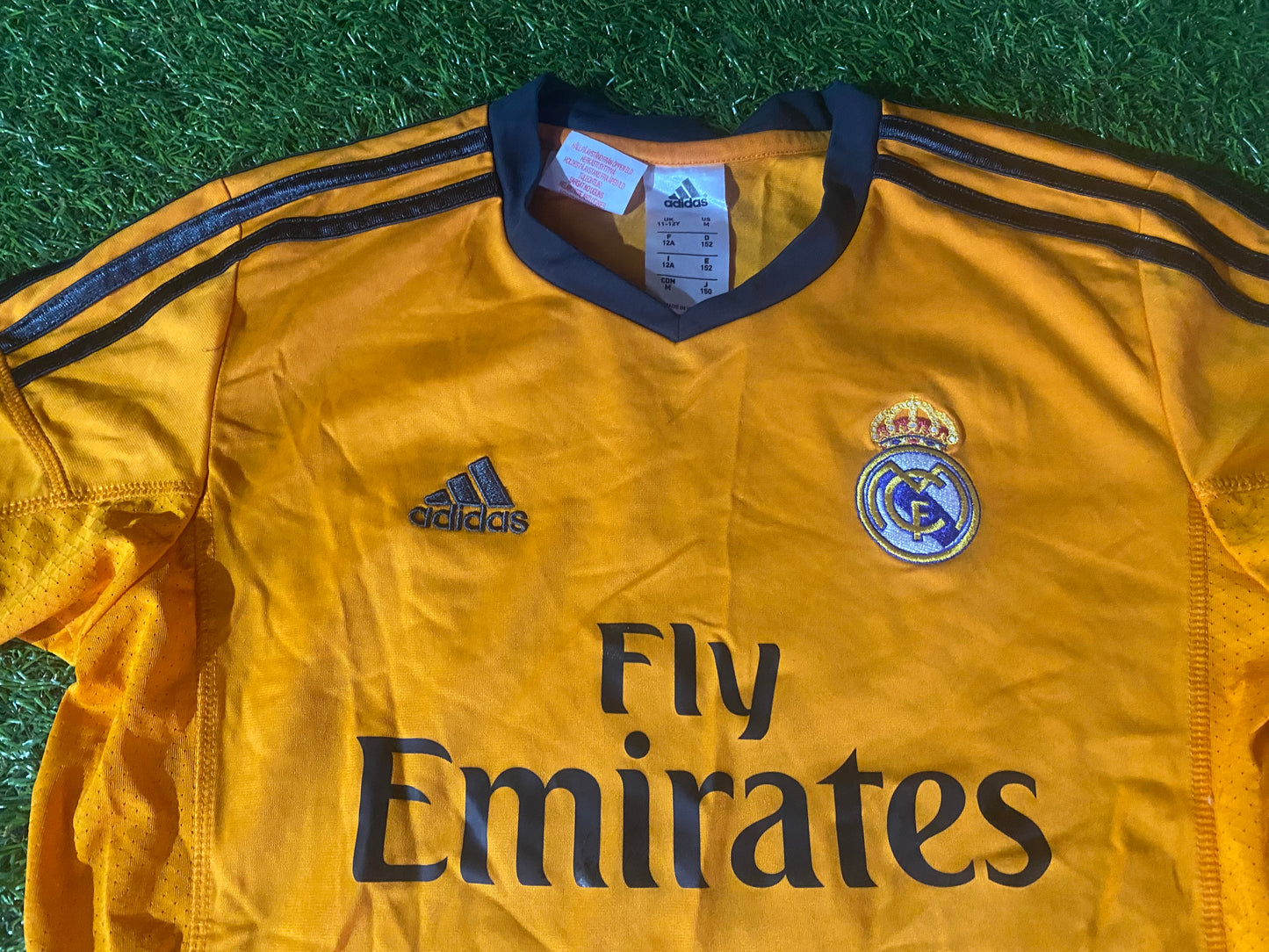 Real Madrid Spain Espana Football Large Boys 10-11 Year Old Adidas Made Away Jersey