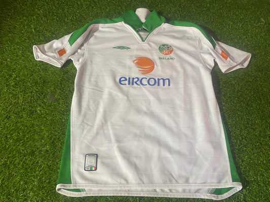 Republic of Ireland Eire Irish Soccer Football Large Boys 10-12 Year Old Vintage Away Jersey