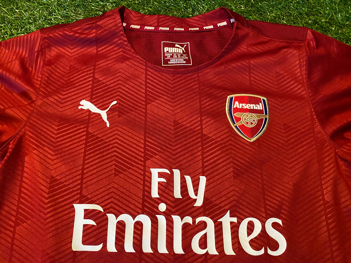 Arsenal Gunners Soccer Football Large Boys 10-12 Year Old Puma Made Jersey